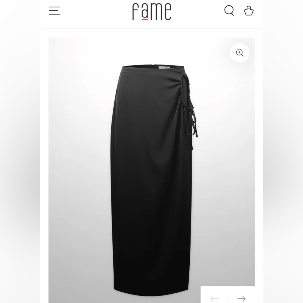 Ring Detail Faux Wrap Skirt Black